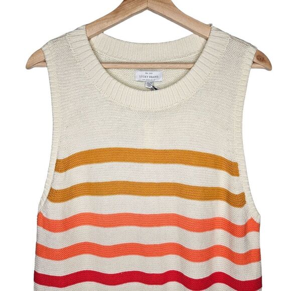 LUCKY BRAND Ombre Sweater Shell Women's XL Sleeveless Striped Knit Tank - Picture 3 of 12
